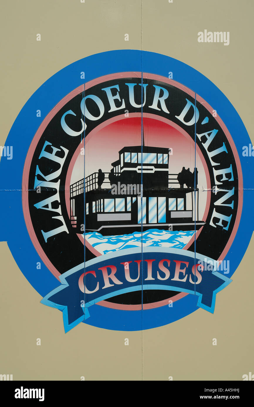 AJD56312 Coeur d' Alene , ID, Idaho Coeur d' Alene Resort, il lago di Coeur d'Alene, lago di Coeur d' Alene Cruises, logo Foto Stock