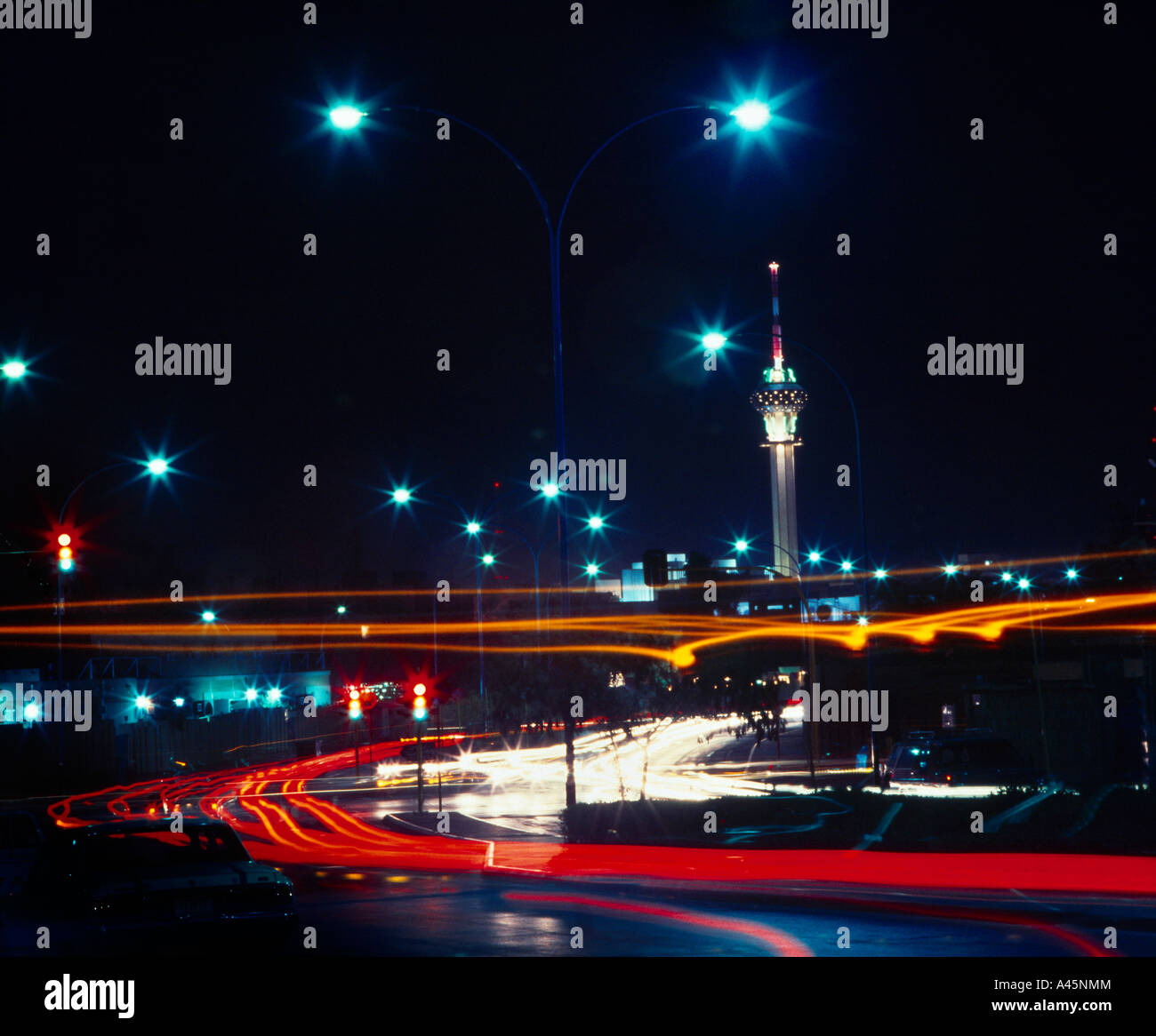 Riyadh Saudi Arabia scena cittadina Night Shot Foto Stock