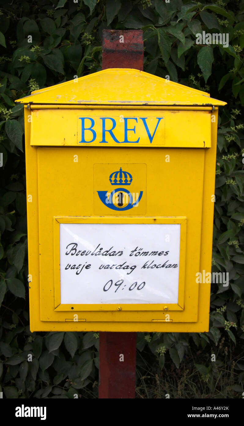 Casella postale, Katthult, Smaland, Svezia Foto Stock