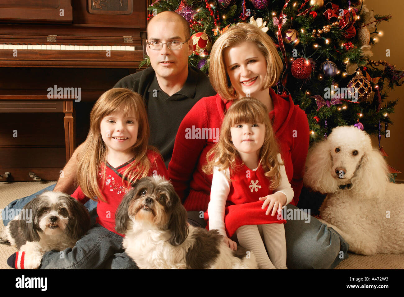 Un Natale in famiglia ritratto Foto Stock