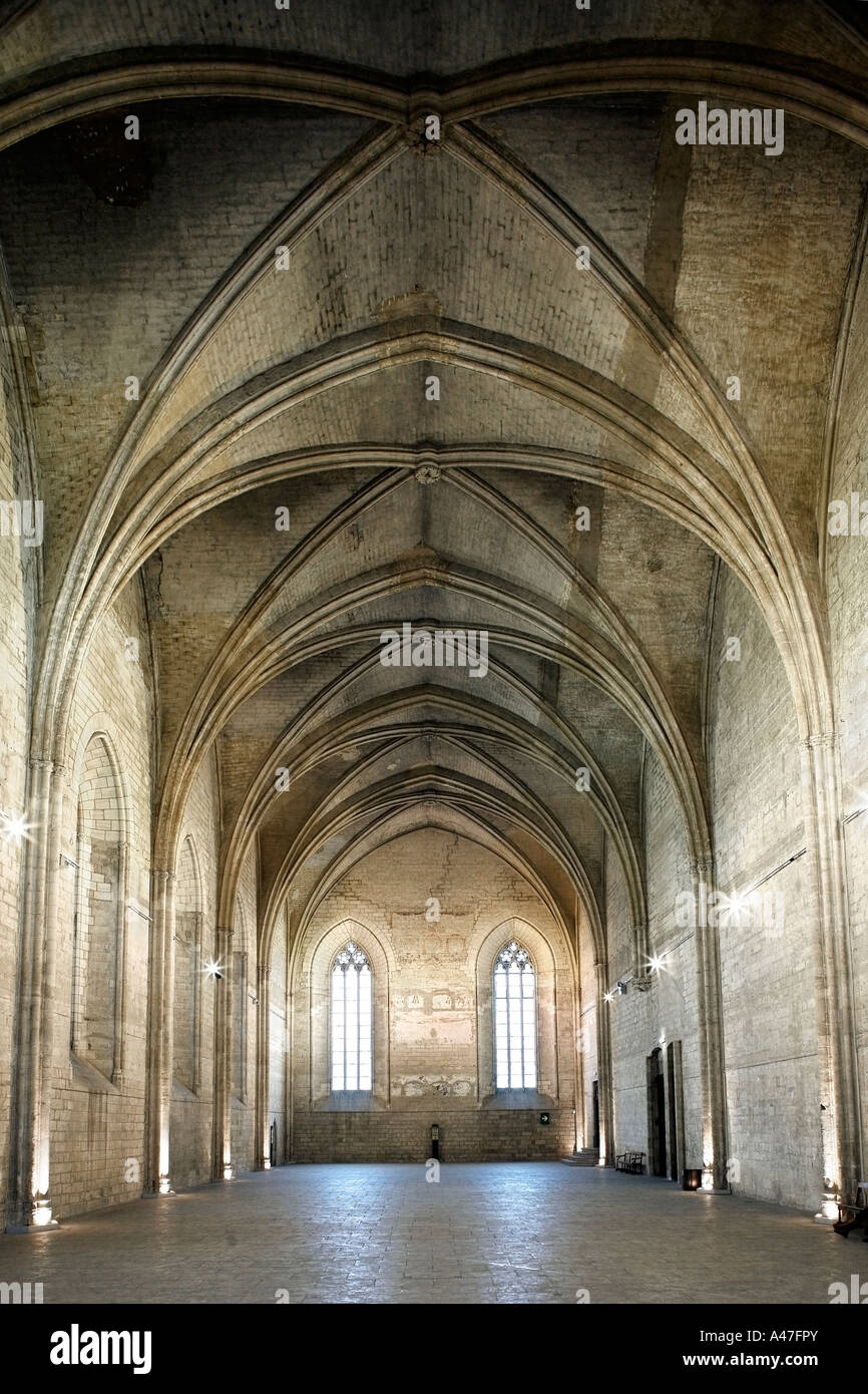 Il Grande Chapelle 14 secolo nel Palais des Papes, Avignon, Francia. Foto Stock