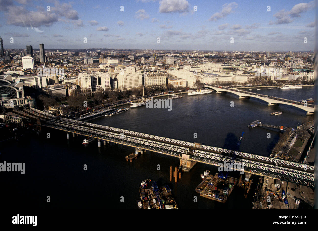 London eye apre il British Airways London Eye southbank fiume Tamigi Londra 2 2 00 west end city l r 2000 Foto Stock