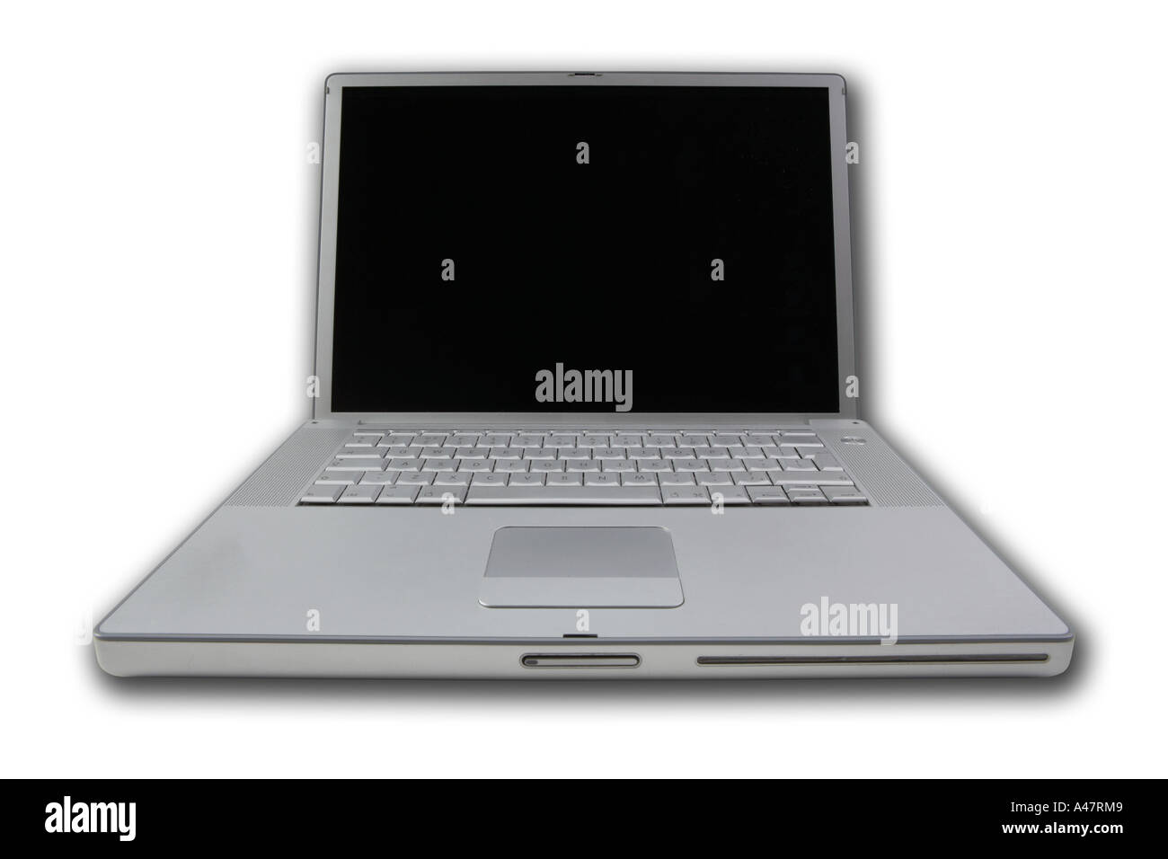 LAP TOP NOTE BOOK Computer con schermo bianco su sfondo bianco Foto Stock