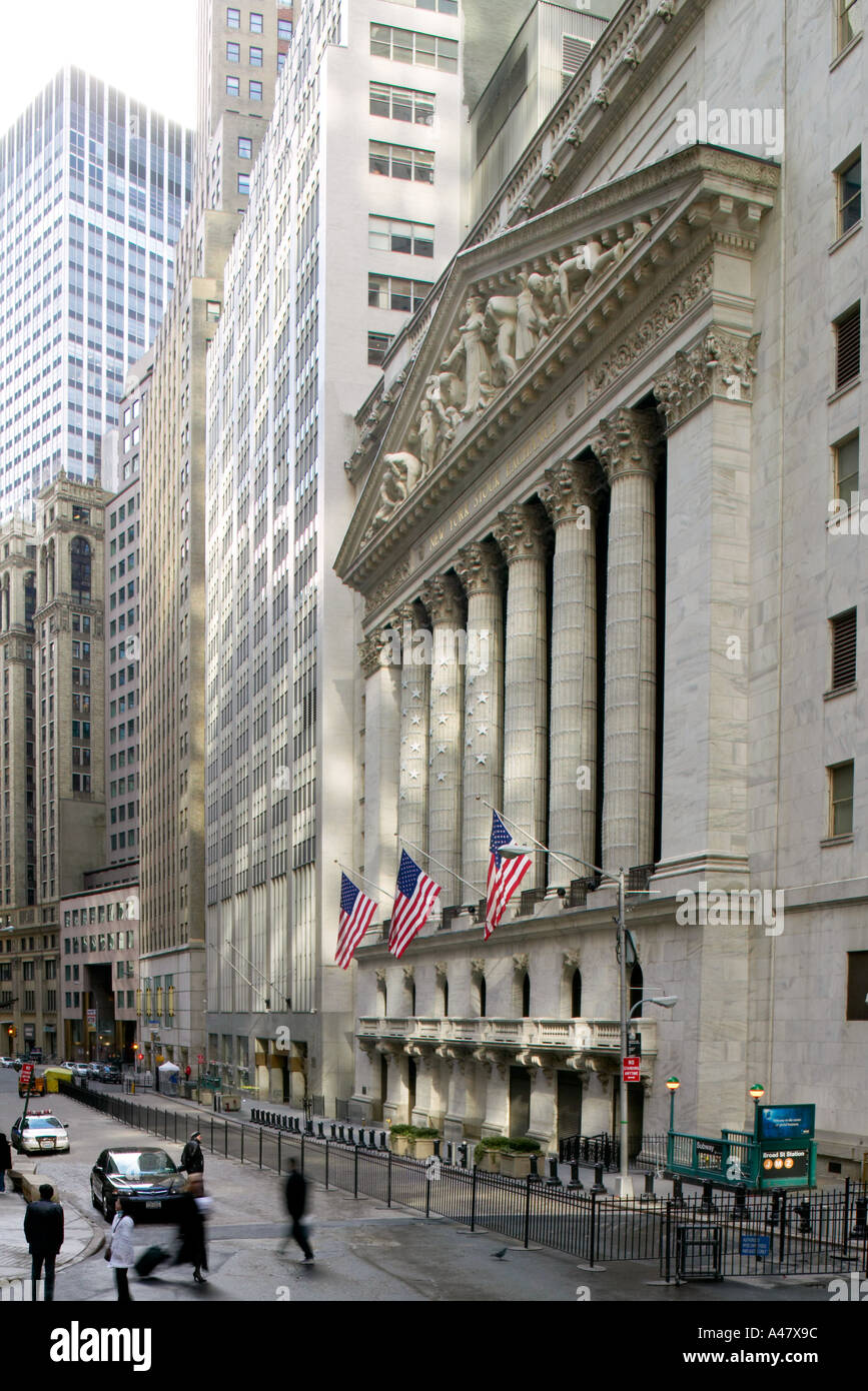 New York Stock Exchange, 8 Broad Street, New York City, 1903. Frontone da JQA Ward e Paolo Bartlett. Architetto: George B Post Foto Stock