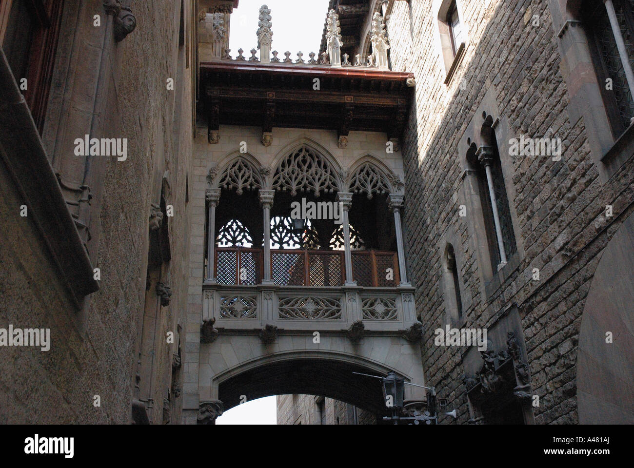 Vista della cattedrale Catedral Barri Gótic Barcellona Gotica il Barça Catalogna Catalogna Catalogna Costa Brava España Spagna Europa Foto Stock