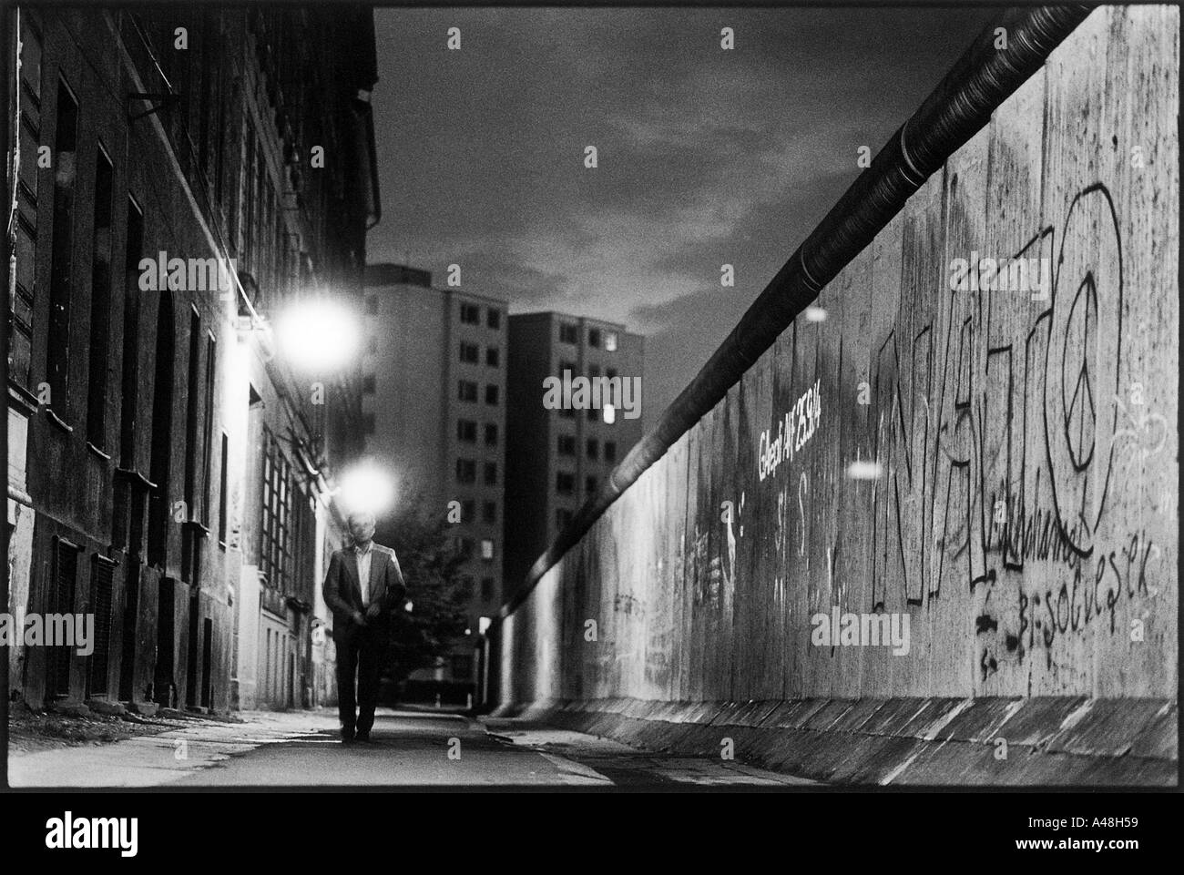 Il muro di Berlino cinque anni prima del crollo del comunismo Foto Stock
