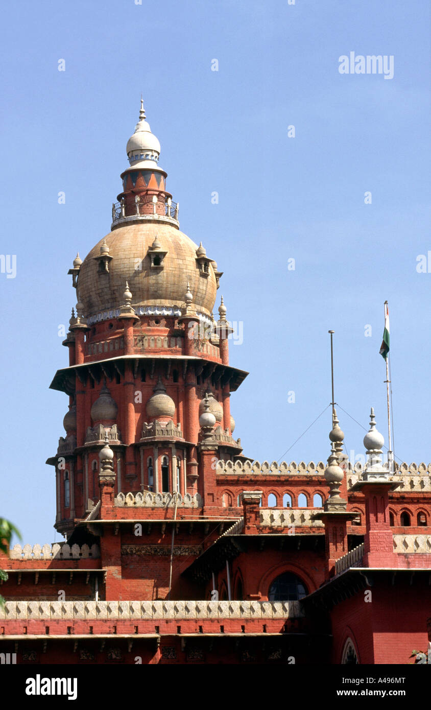 India Tamil Nadu Chennai Madras tetto ornato di alta corte Foto Stock