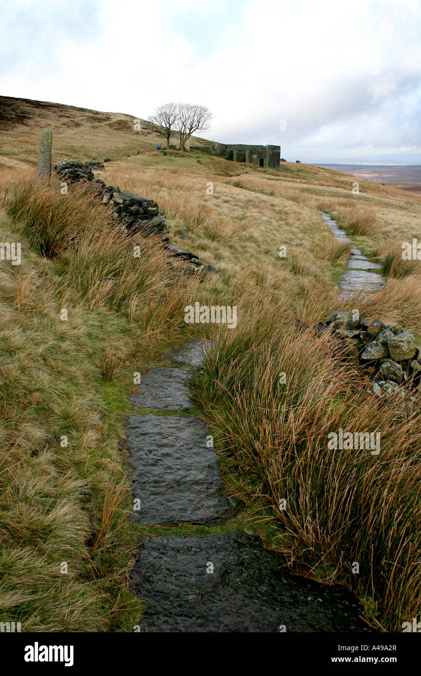 La Pennine Way al Top Withens, Haworth Foto Stock
