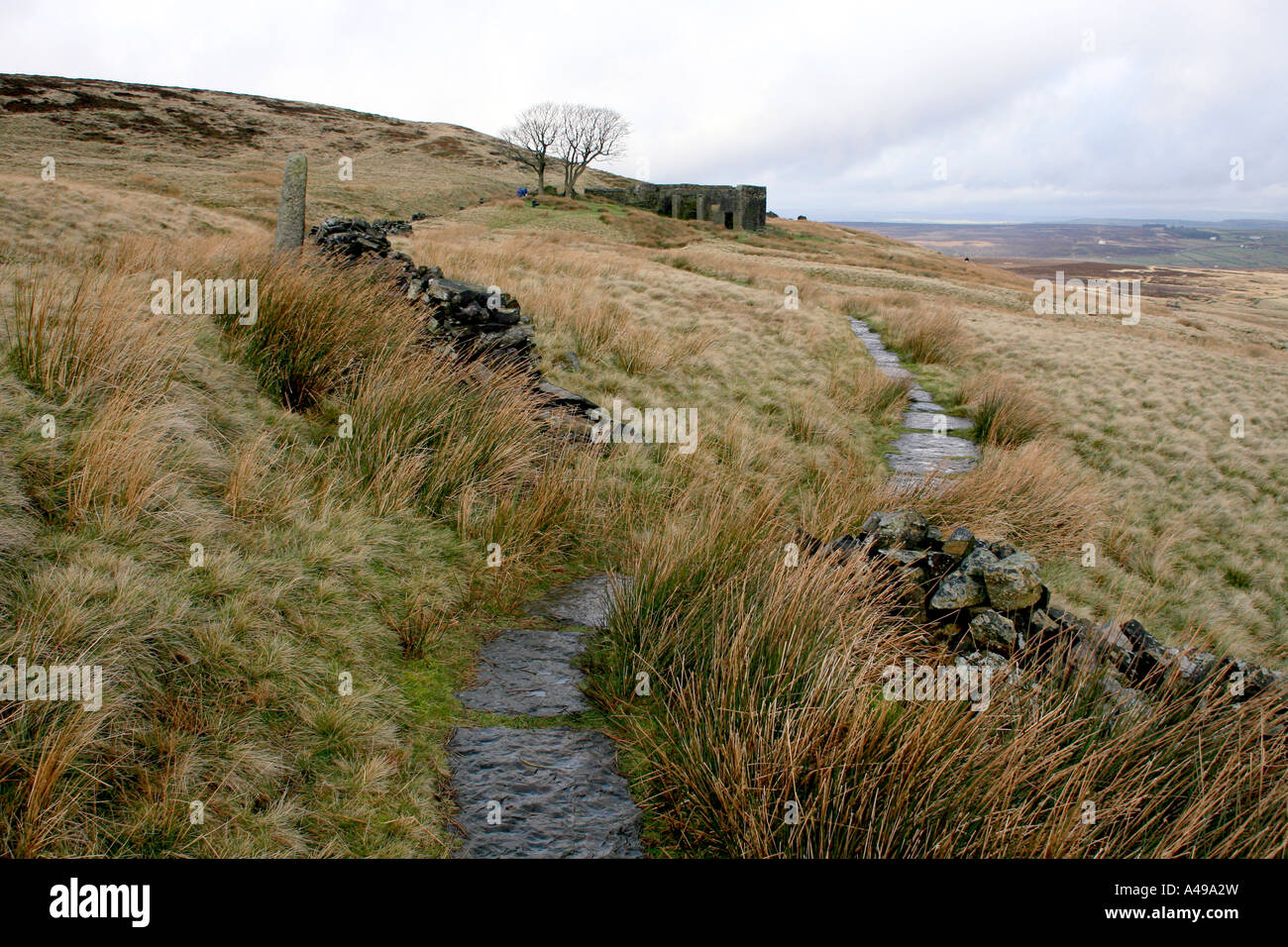 La Pennine Way al Top Withens, Haworth Foto Stock