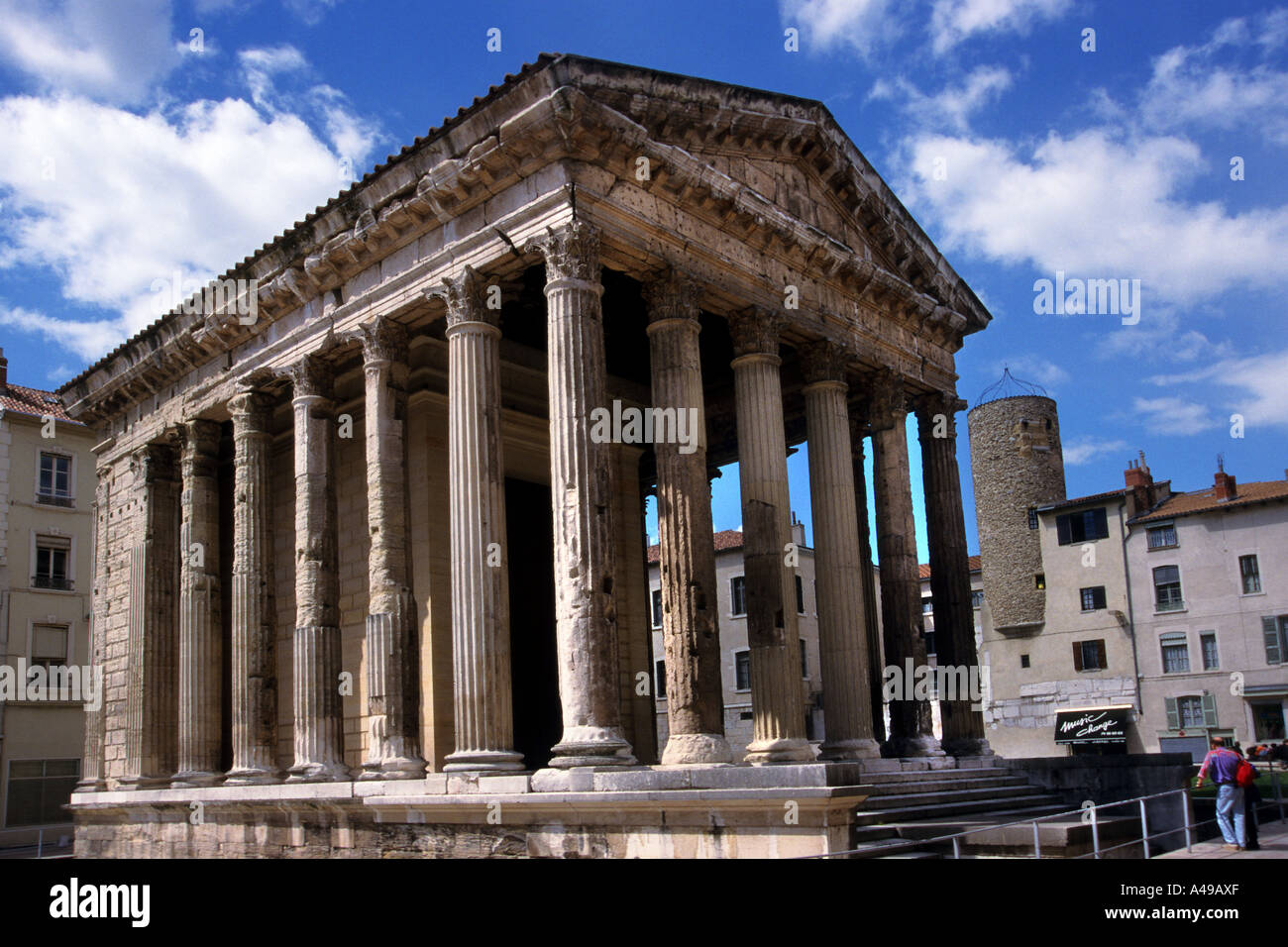 Teatro romano Tempio Vienne Francia - Francese Rhone Foto Stock