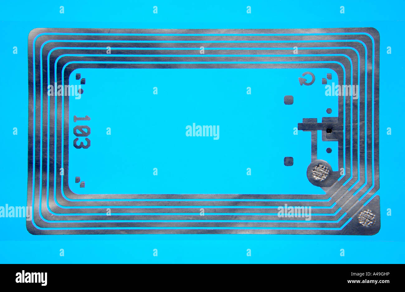 Chip RFID, identificazione delle frequenze radio Foto Stock