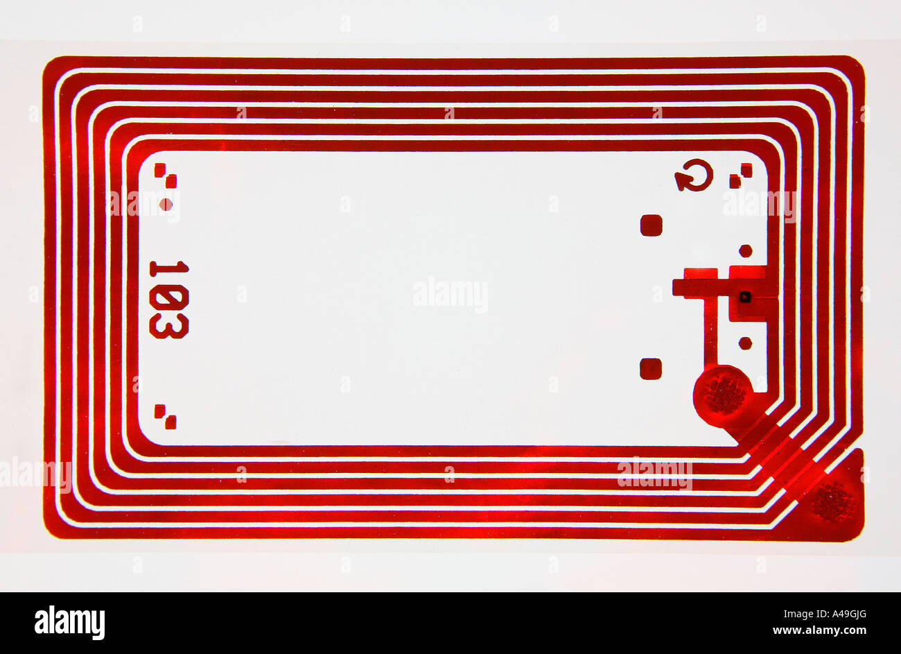 Chip RFID, identificazione delle frequenze radio Foto Stock