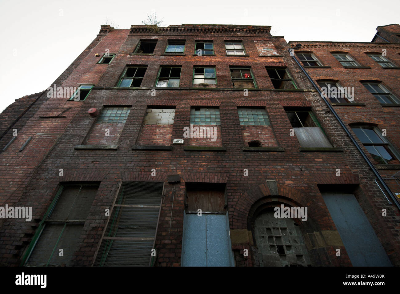 Edificio abbandonato, Ancoats, Manchester, Regno Unito Foto Stock