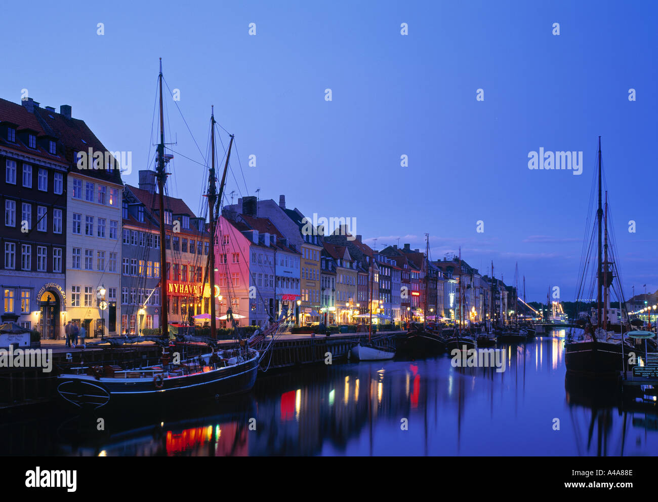 Nyhvn Harbour, Copenhagen, Danimarca Foto Stock
