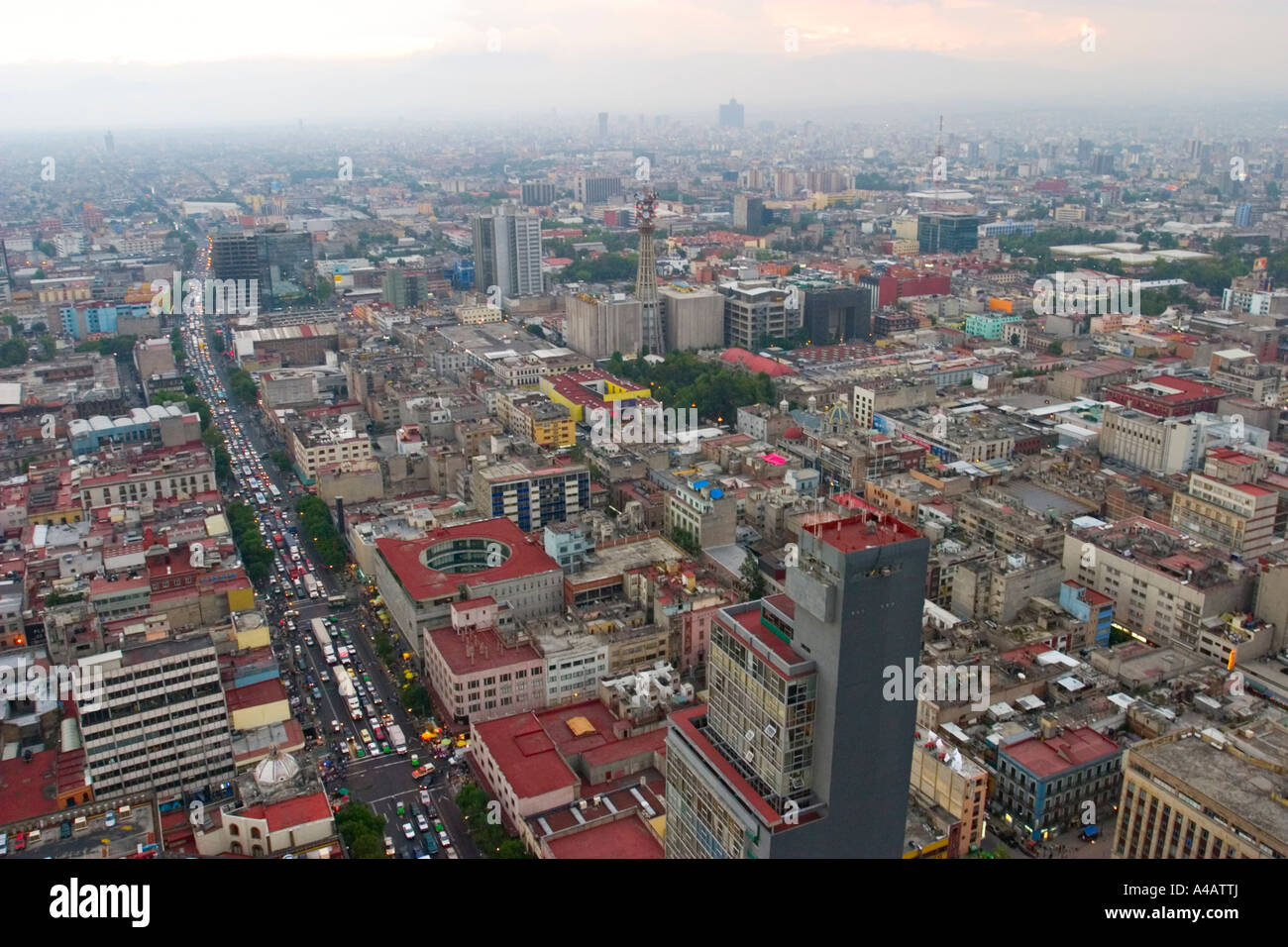 Vista aerea della Città del Messico dalla Torre Latinoamericana, Città del Messico, Messico, America del Nord Foto Stock