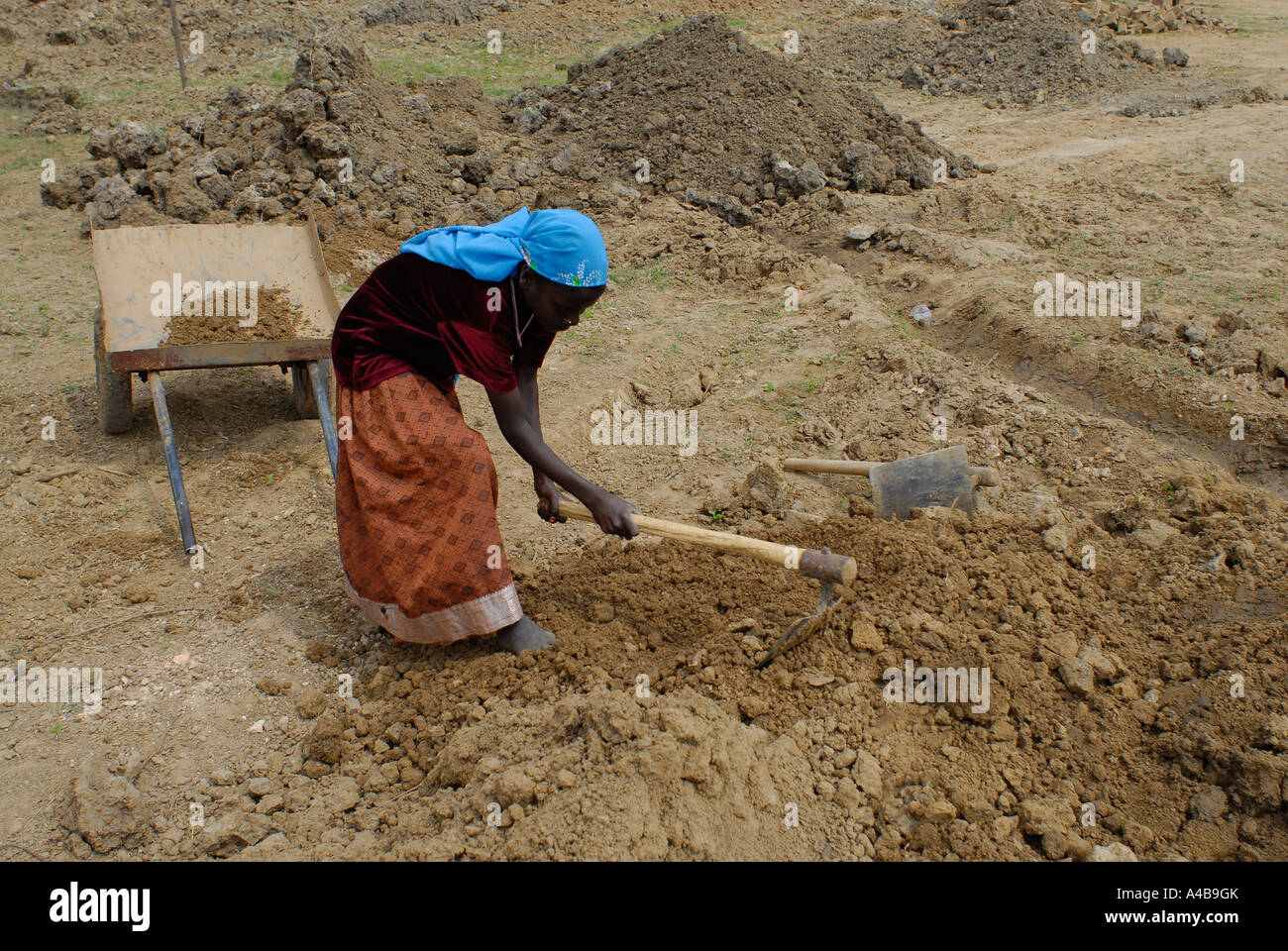 Immagine di stock di dalit villaggio tribale ragazza che lavora in un adobe fabbrica di mattoni vicino Chennai Tamil Nadu India Foto Stock