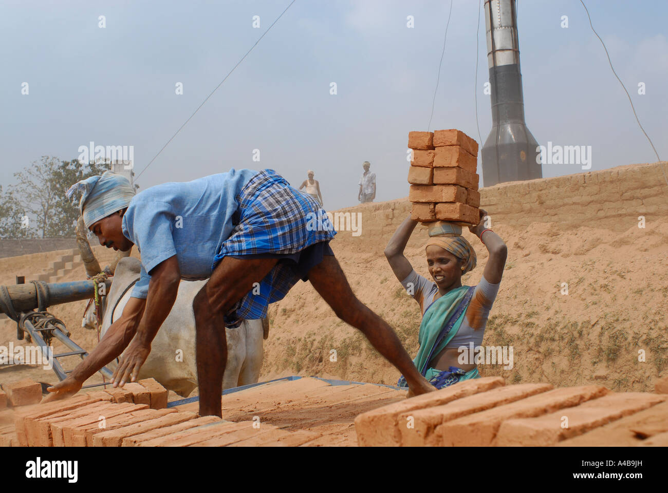 Immagine di stock di dalit villaggio tribale di persone che lavorano in una fornace o fabbrica di mattoni vicino Chennai Tamil Nadu India Foto Stock Immagine di stock di dalit villaggio tribale di persone che lavorano in una fornace o fabbrica di mattoni vicino Chennai Tamil Nadu India Foto Stock