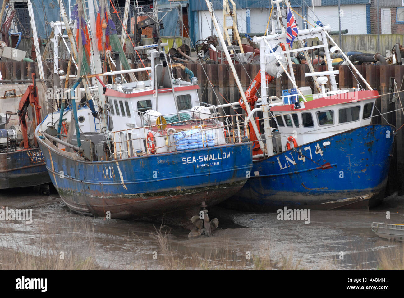 Barche da pesca King s Lynn NORFOLK REGNO UNITO Foto Stock