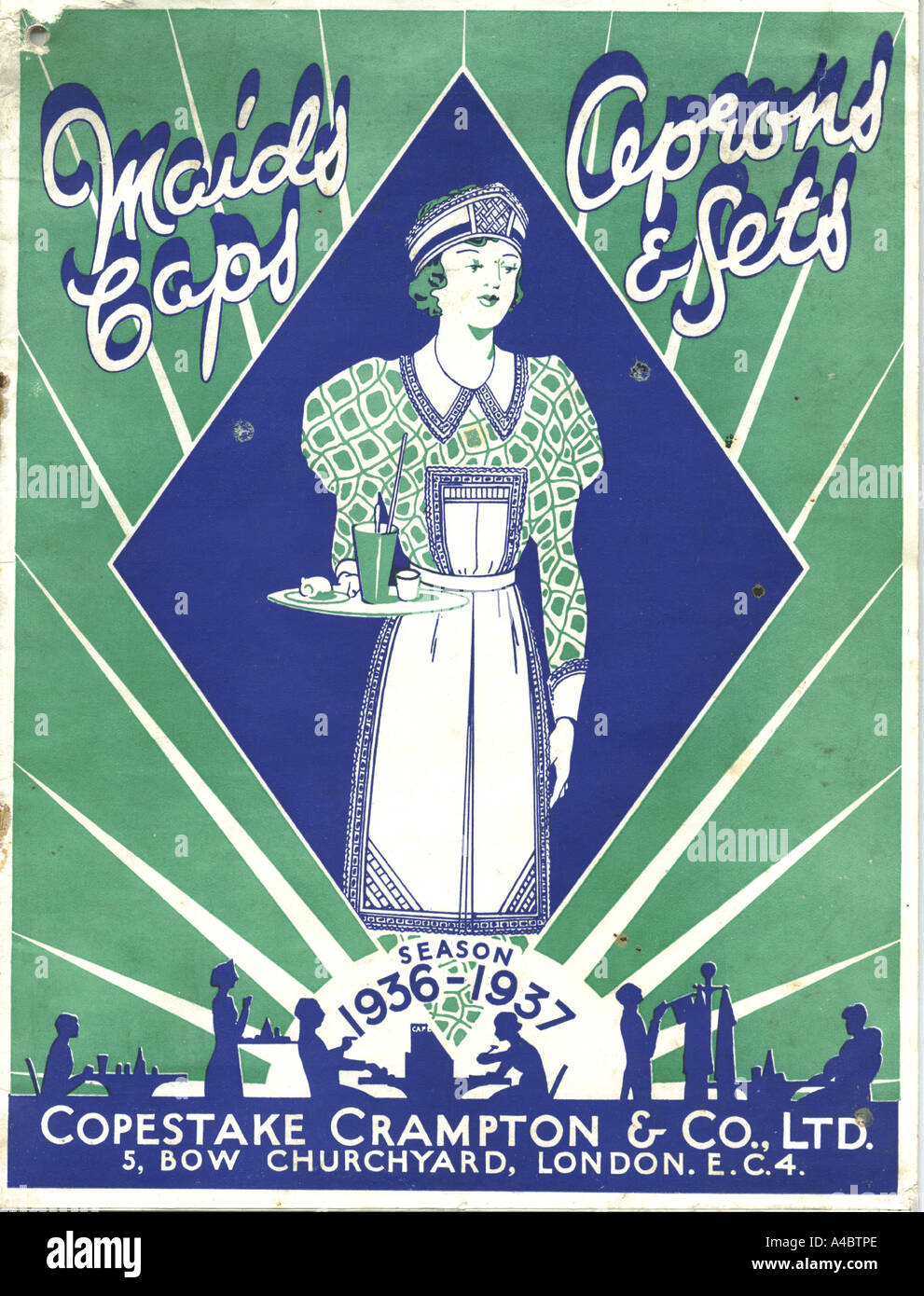 Copertina del catalogo per le cameriere Caps, grembiuli & Imposta 1936/1937 Foto Stock