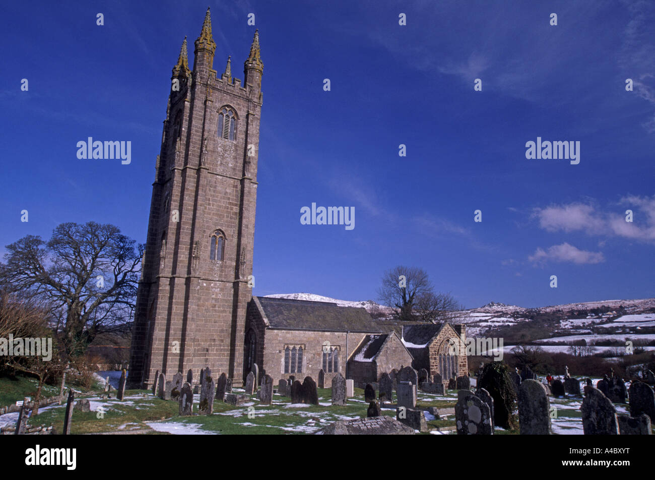 Widecombe in Moro, nel cuore di South West Parco nazionale di Dartmoor, Devon. In Inghilterra. XPL 4718-442 Foto Stock