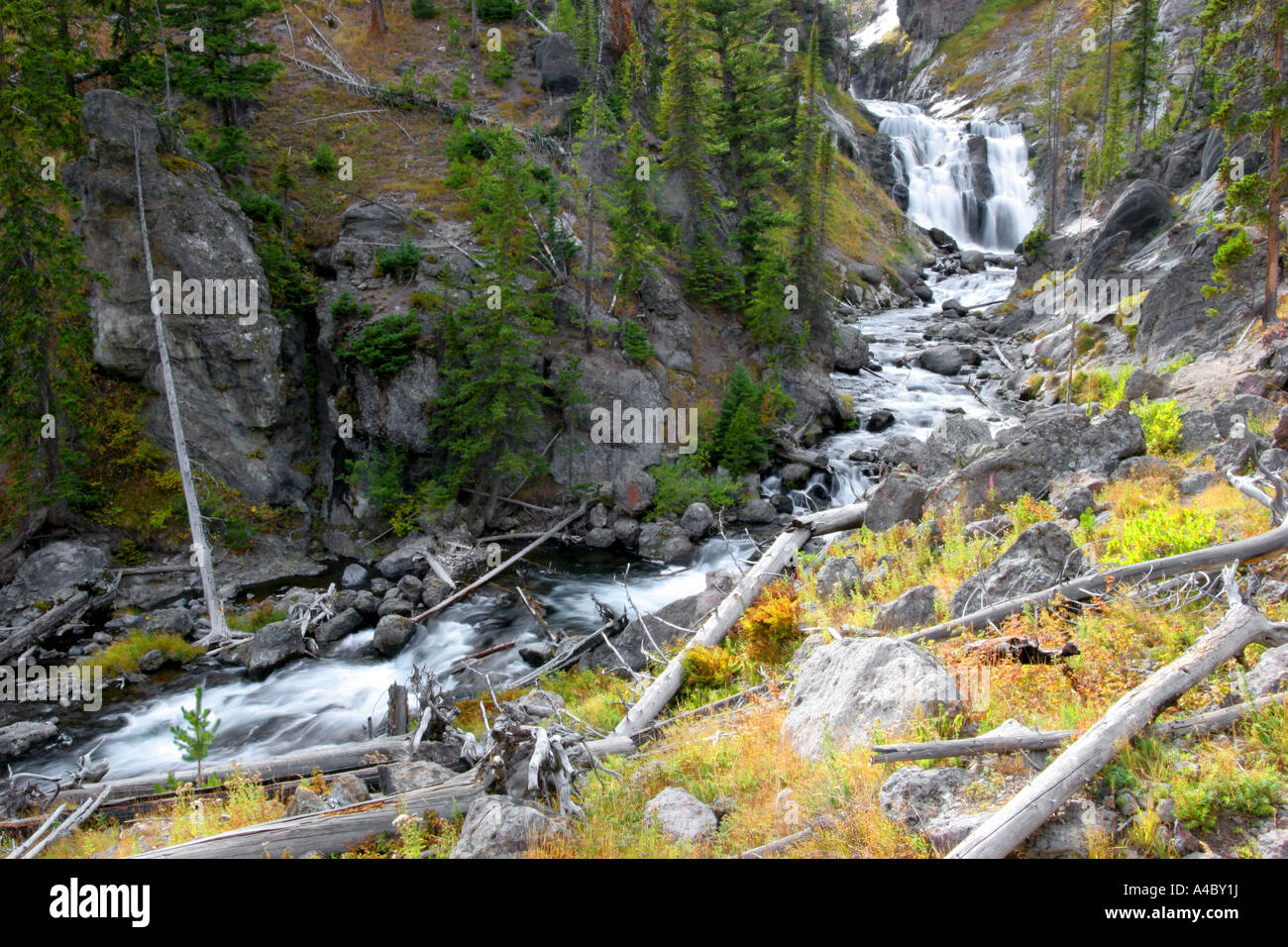 Mystic falls, il parco nazionale di Yellowstone, wyoming Foto Stock