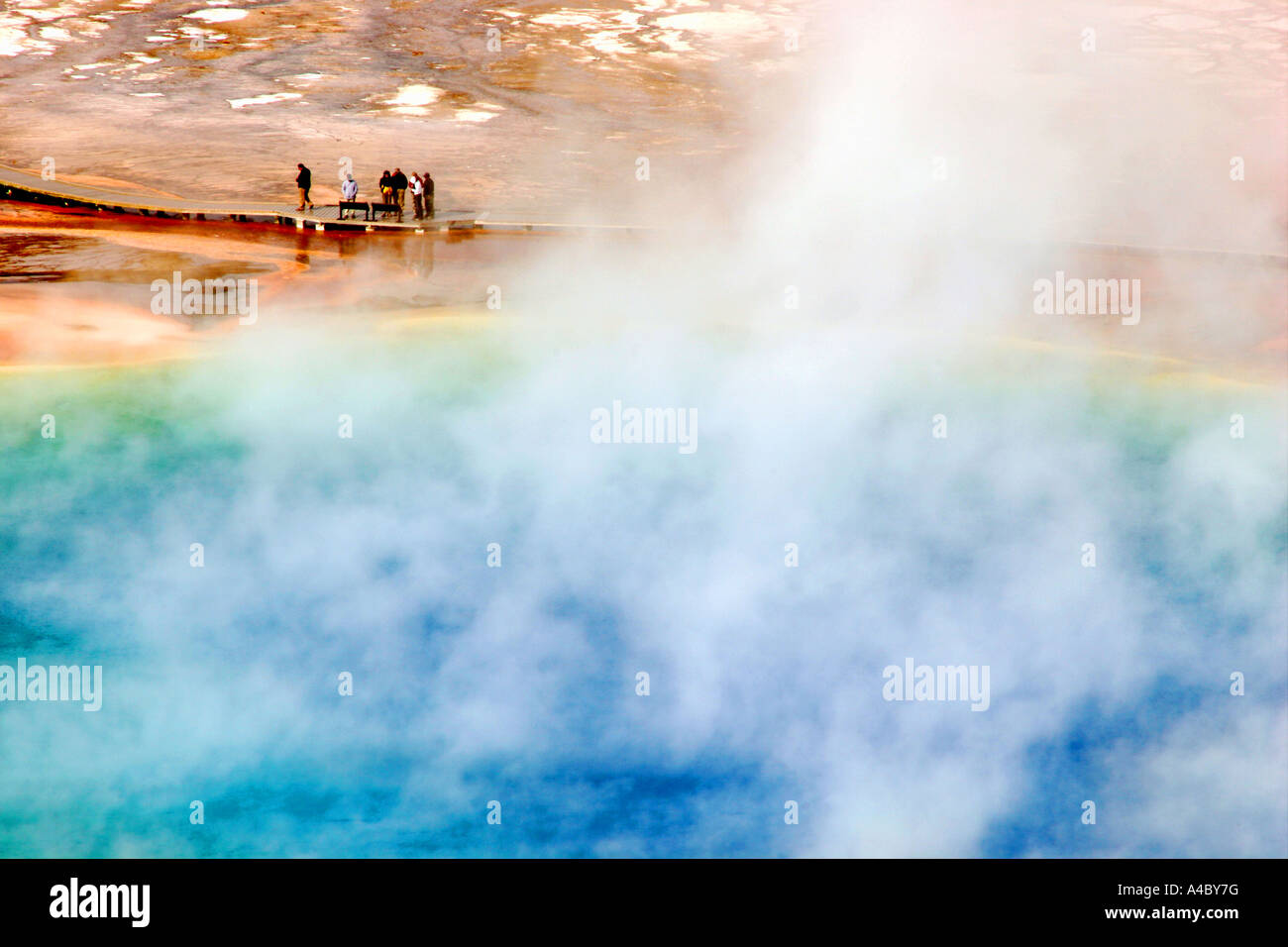 Grand Prismatic Spring, midway Geyser Basin, il parco nazionale di Yellowstone, wyoming Foto Stock
