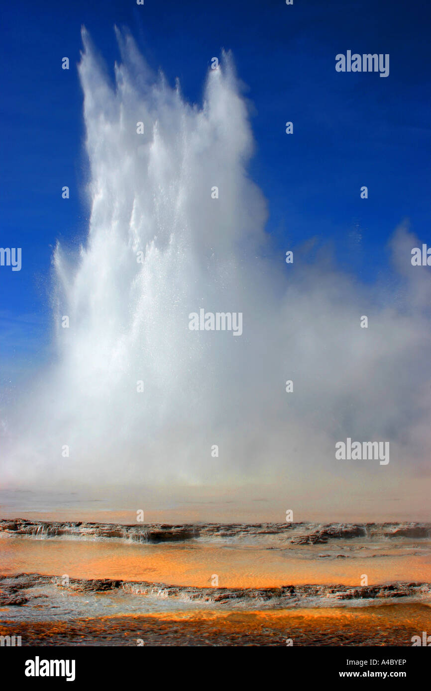 Grande fontana geyser, il parco nazionale di Yellowstone, wyoming Foto Stock