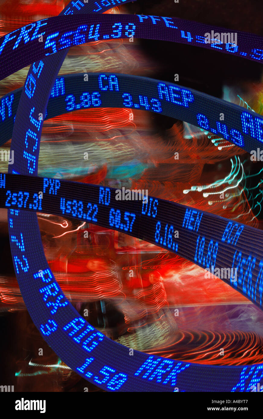 Stati Uniti d'America New York Stock a prezzi di mercato Ticker tape Foto Stock