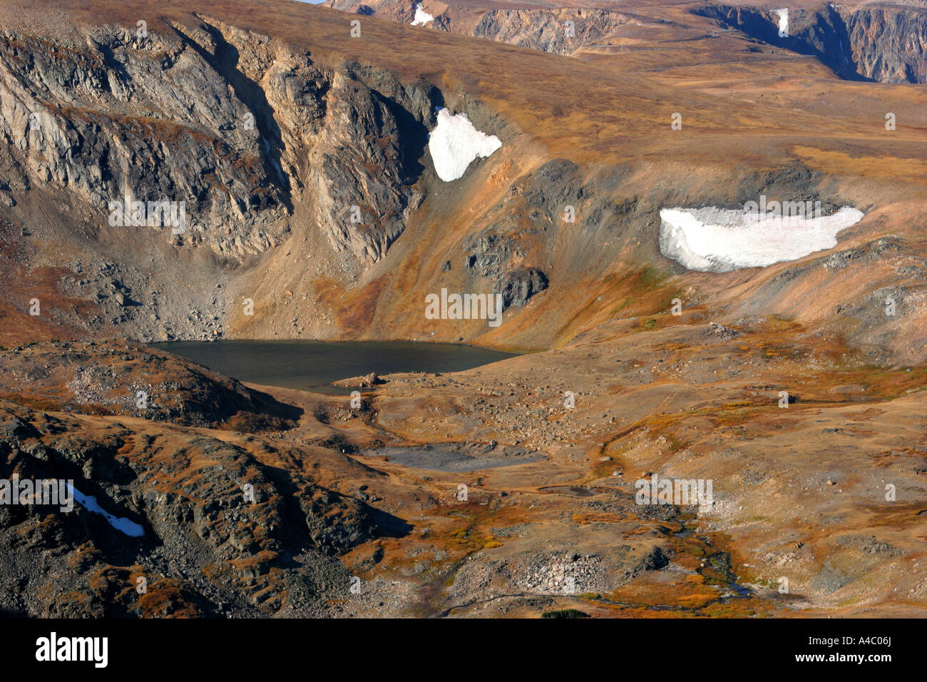Campi di neve sul plateau beartooth, wyoming Foto Stock