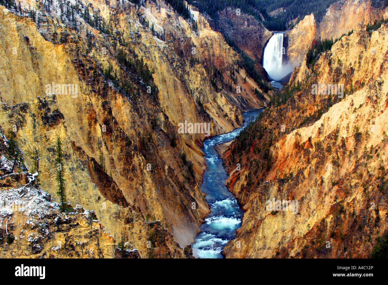 Inferiore cade Yellowstone, il parco nazionale di Yellowstone, wyoming Foto Stock