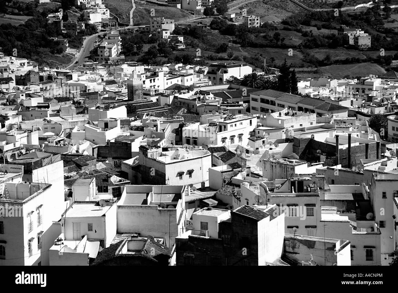 Vista di Chefchauen città del Marocco Foto Stock