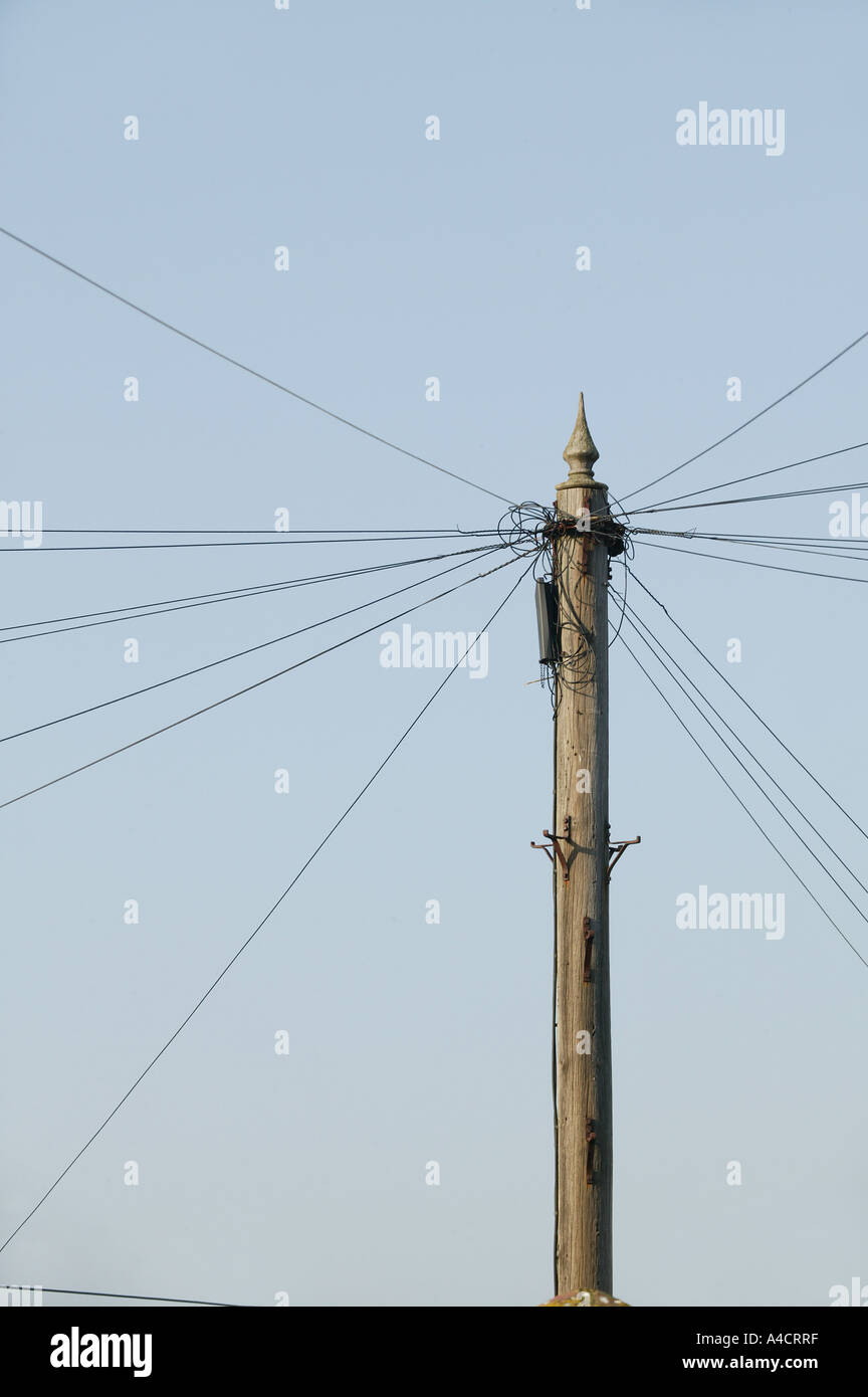 Una illustrazione di impianto telefonico domestico e la concorrenza per utilizzo Foto Stock