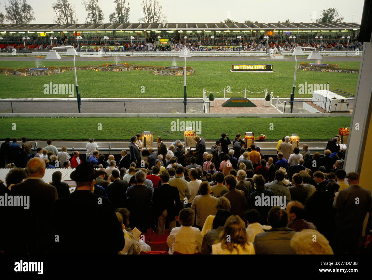 Gli spettatori presso il The Greyhound gare, Walthamstow Stadium, London, Regno Unito Foto Stock