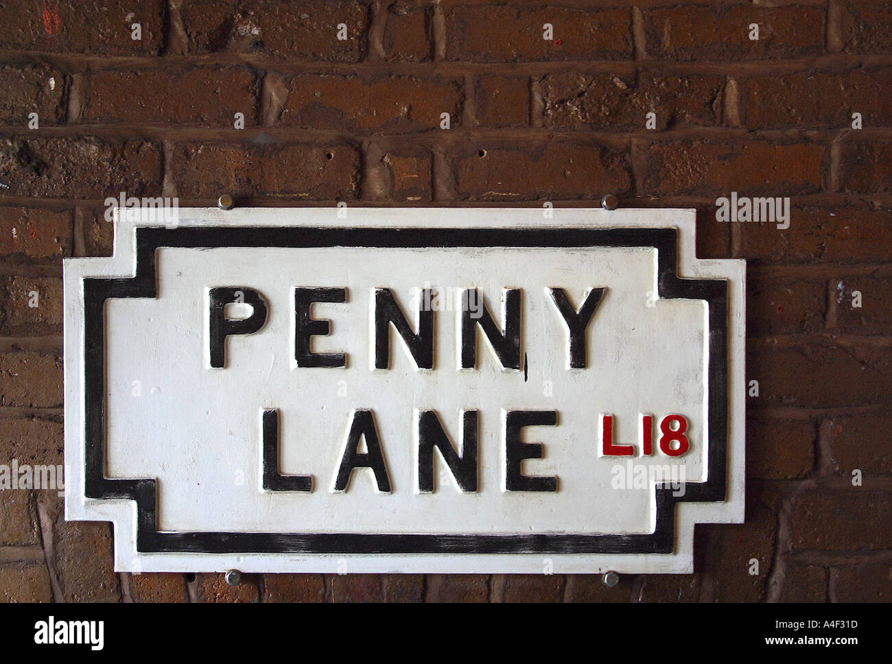 Penny Lane Road Sign Foto Stock