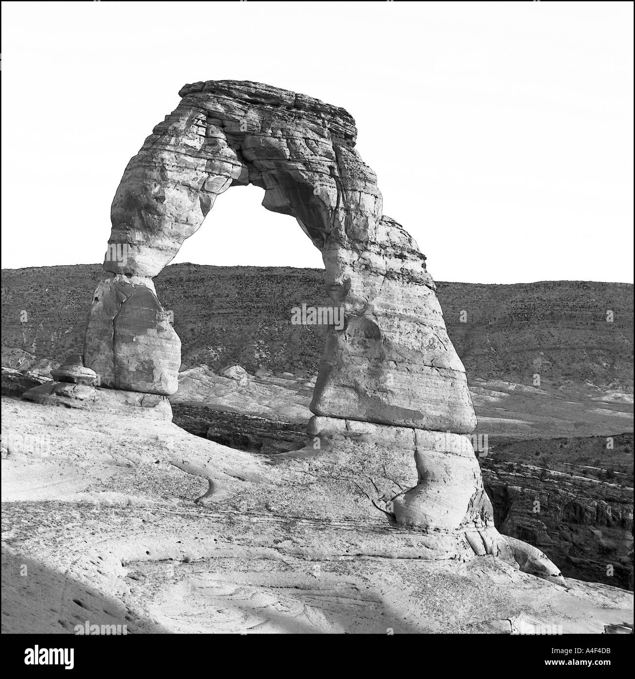 Delicate Arch in Arches National Park nello Utah Stati Uniti d'America Foto Stock