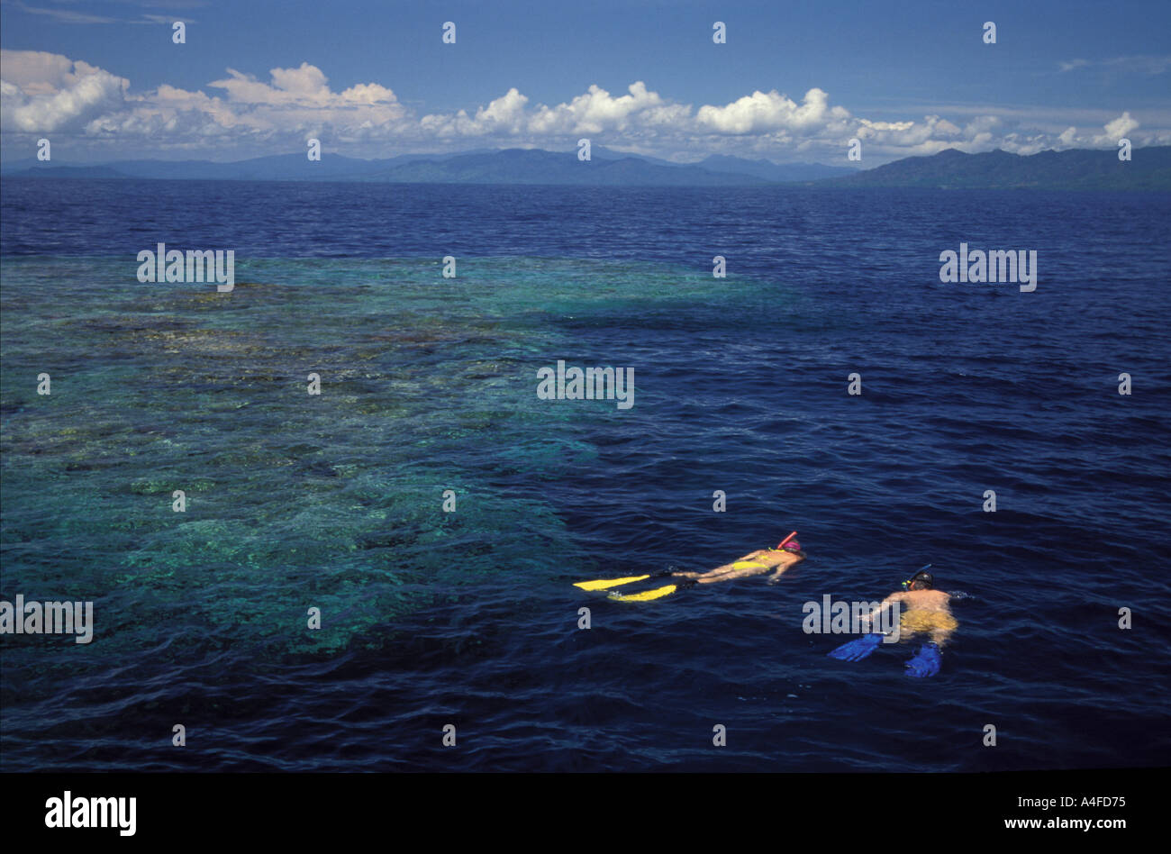 Snorkeling a Papua Nuova Guinea Reef Foto Stock