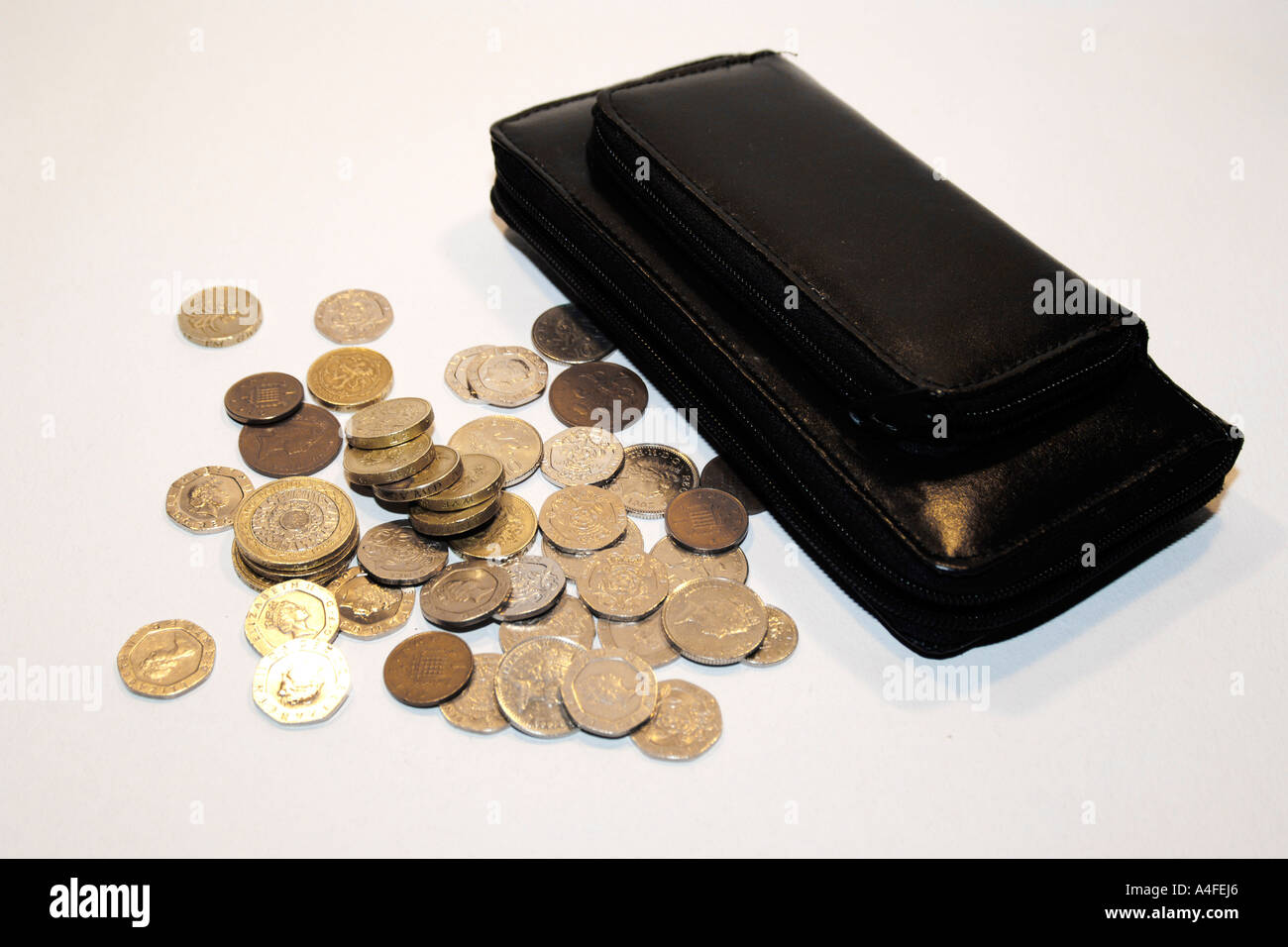 Monete inglesi Foto Stock