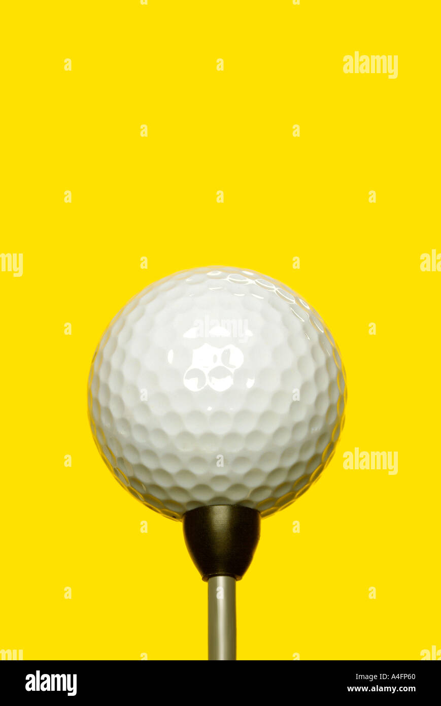 Golfball sul tee Golfball auf golftee Foto Stock