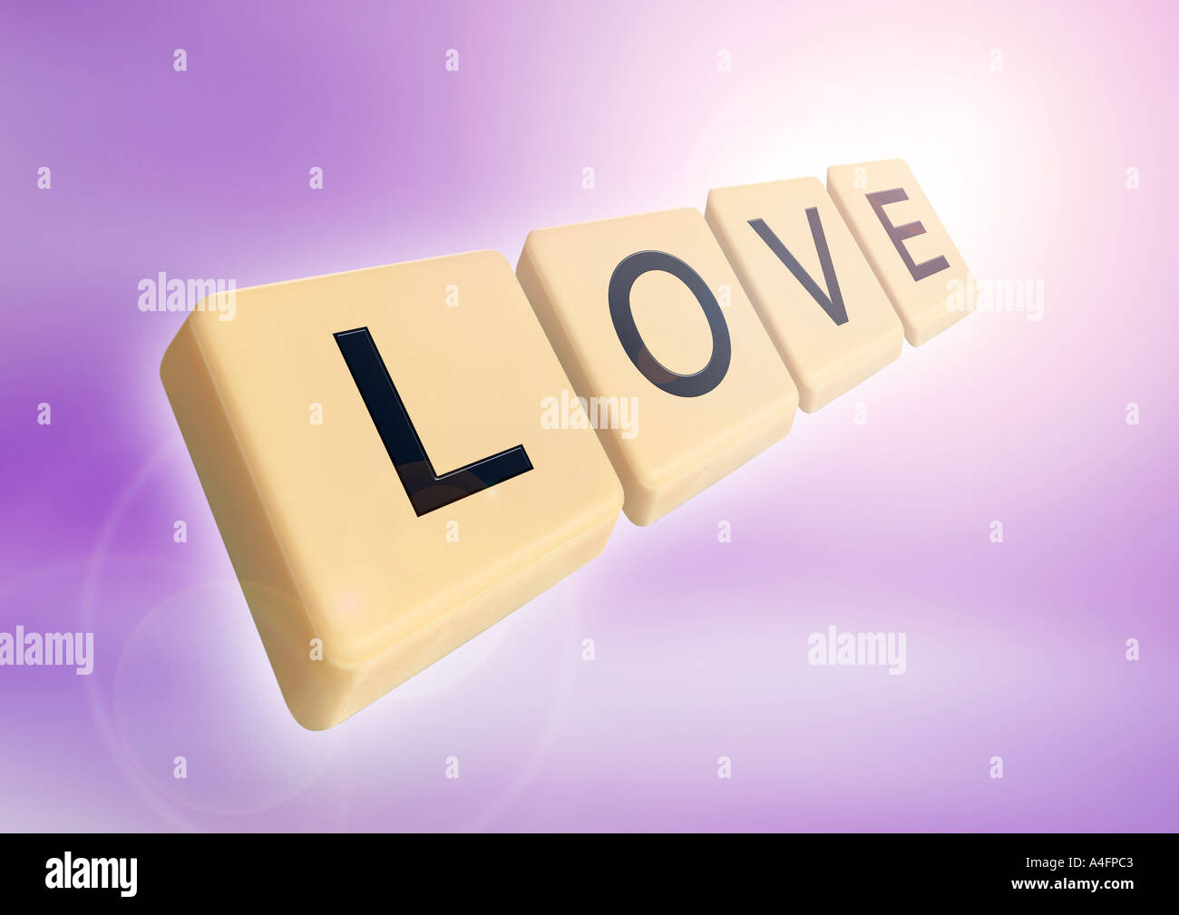 Lettere amore Amore aus Buchstaben gelegt Foto Stock