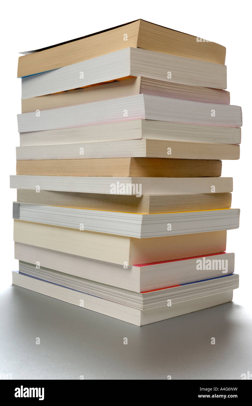 Pila di libri in brossura Foto Stock