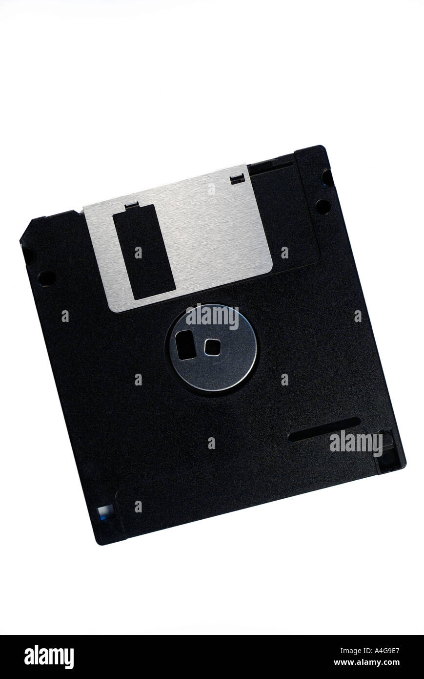Computer Floppy Disk contro uno sfondo bianco Foto Stock