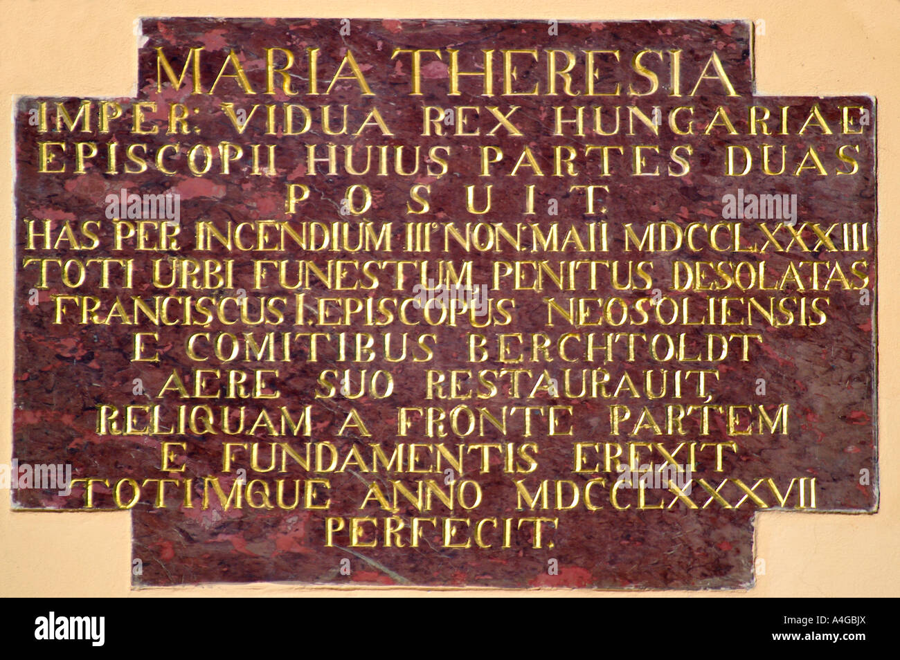 Maria Theresia lapide in Banska Bystrica, Slovacchia Foto Stock