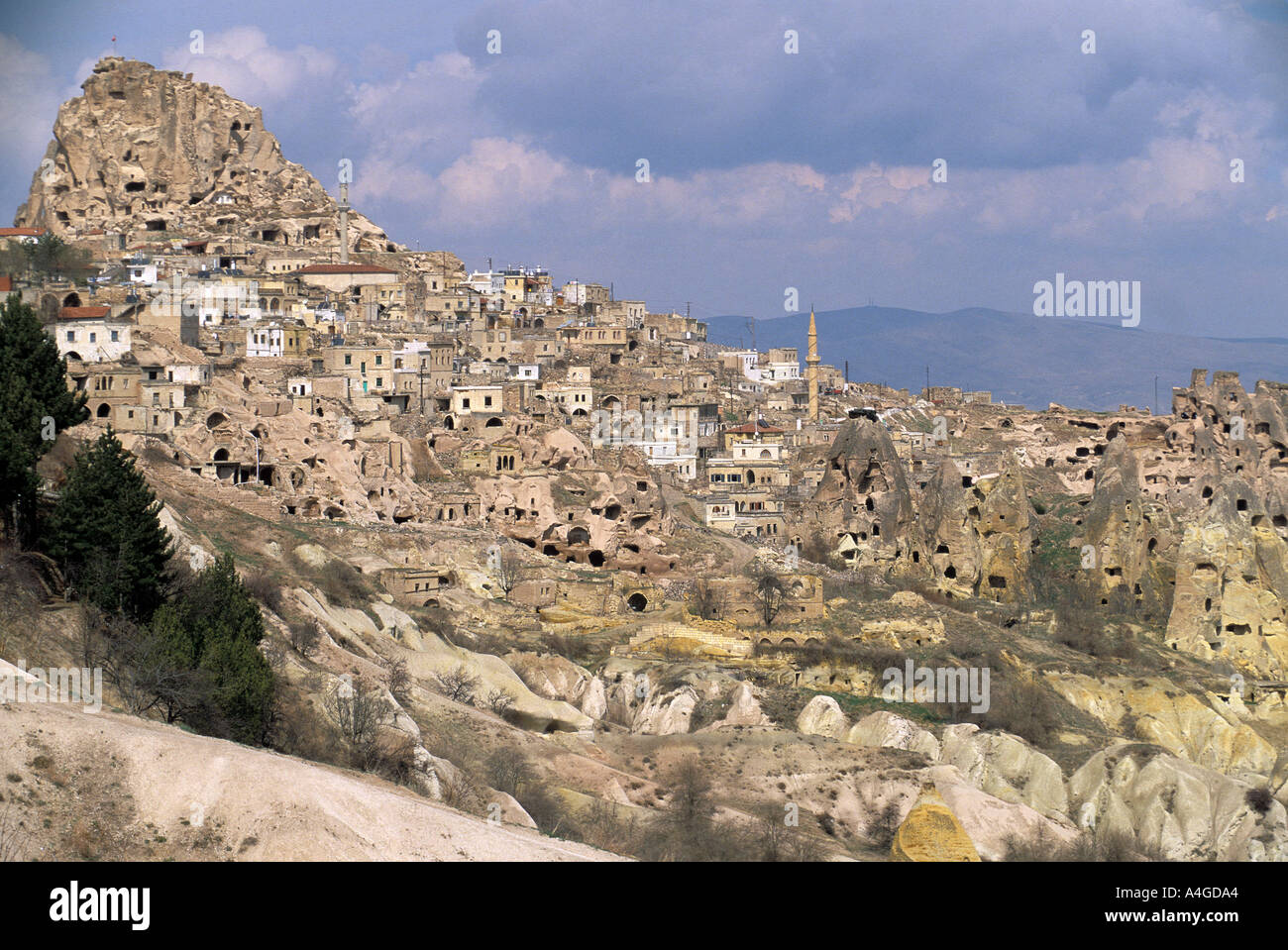 Il castello di Urchisar,Cappadocia,Turchia Foto Stock