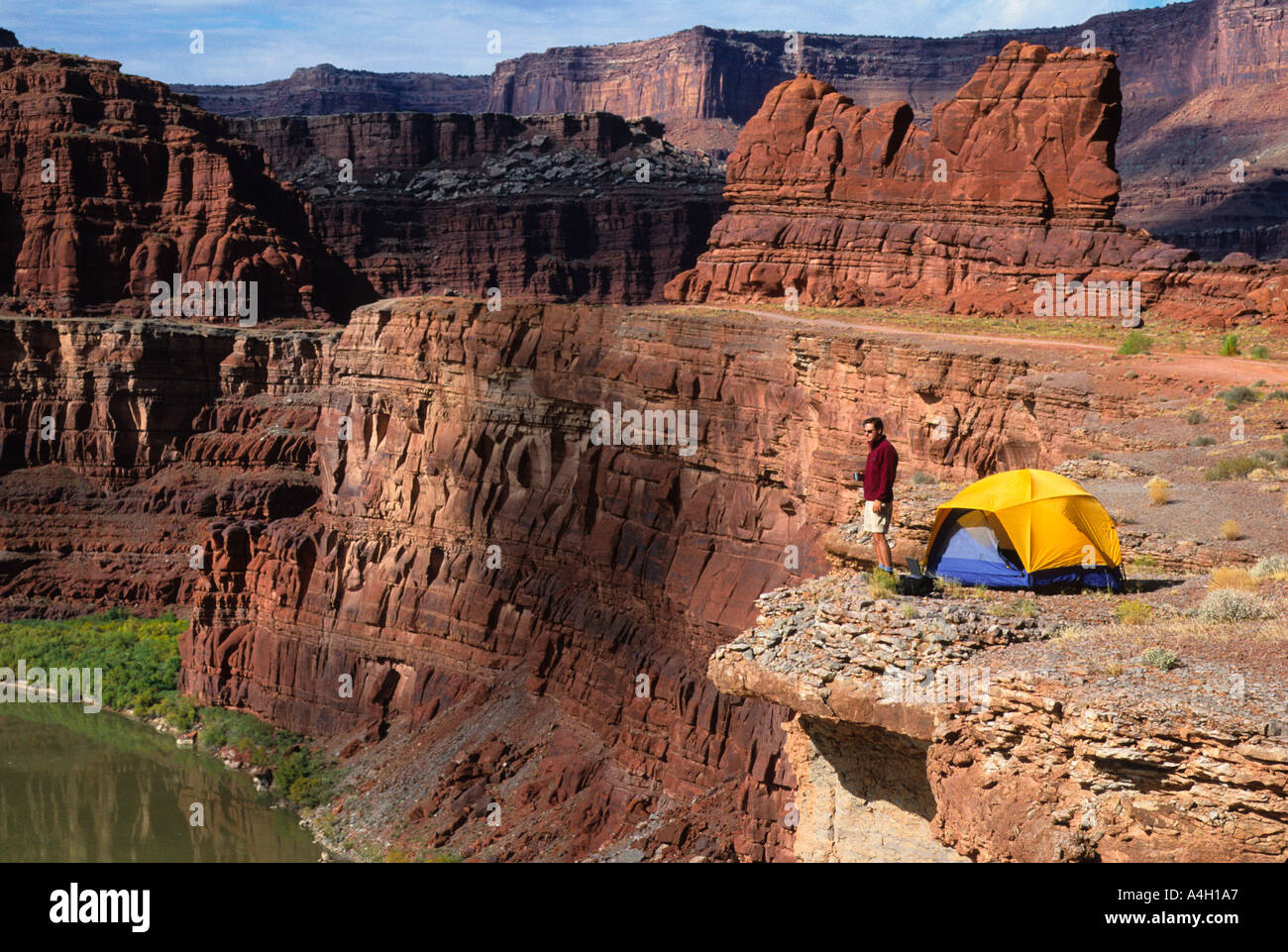 Campeggio vicino a Moab Utah su Dead Horse Point USA Foto Stock