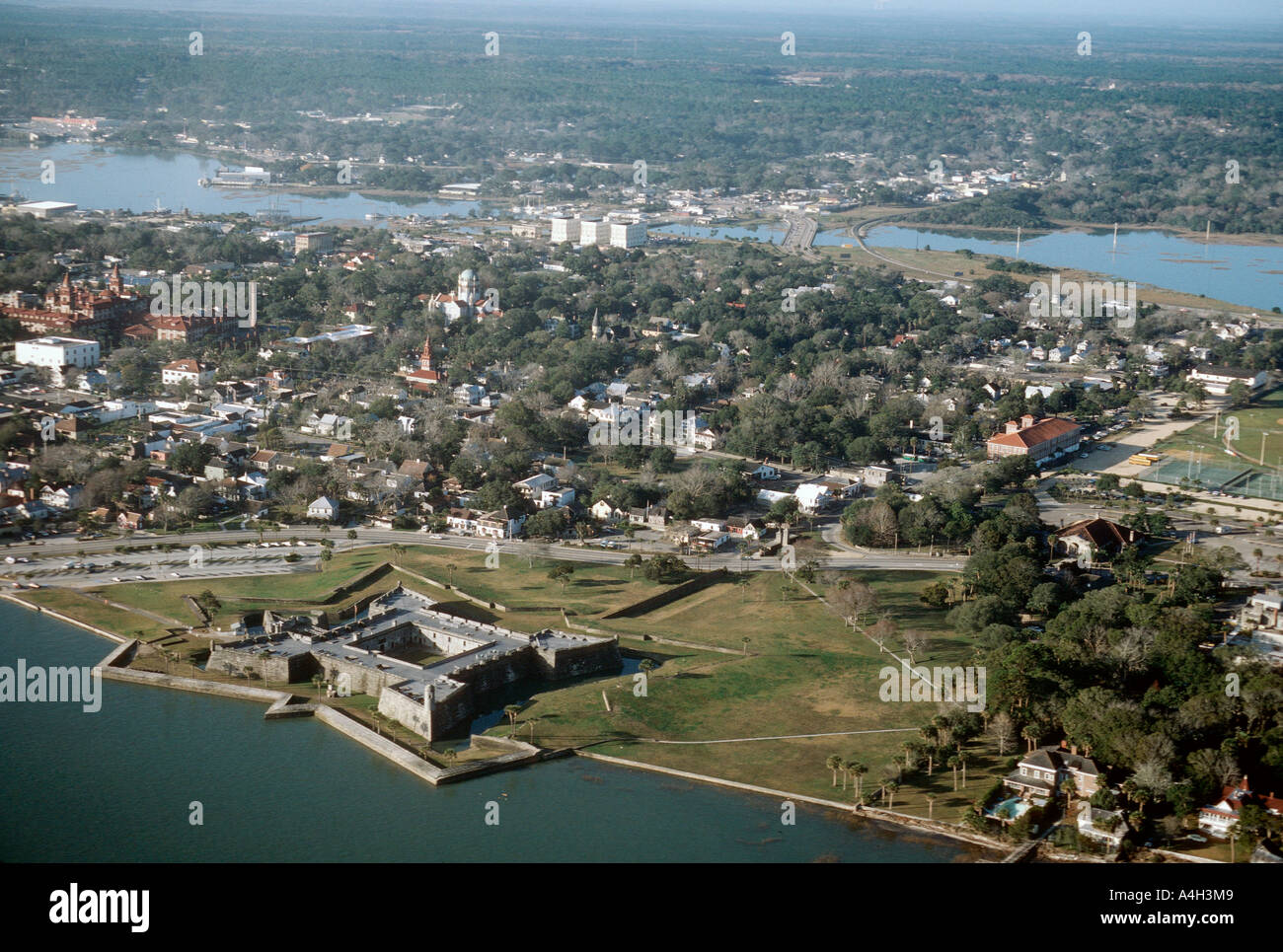 Vista aerea di St Augustine, Florida USA Foto Stock