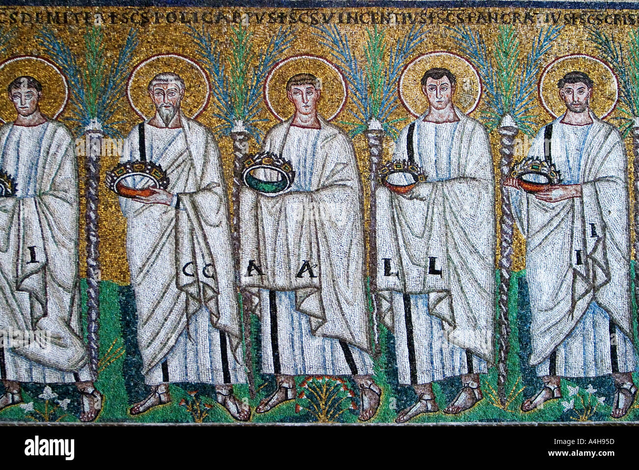 Processione dei Santi mosaico da Sant Apollinare Nuovo Ravenna Italia