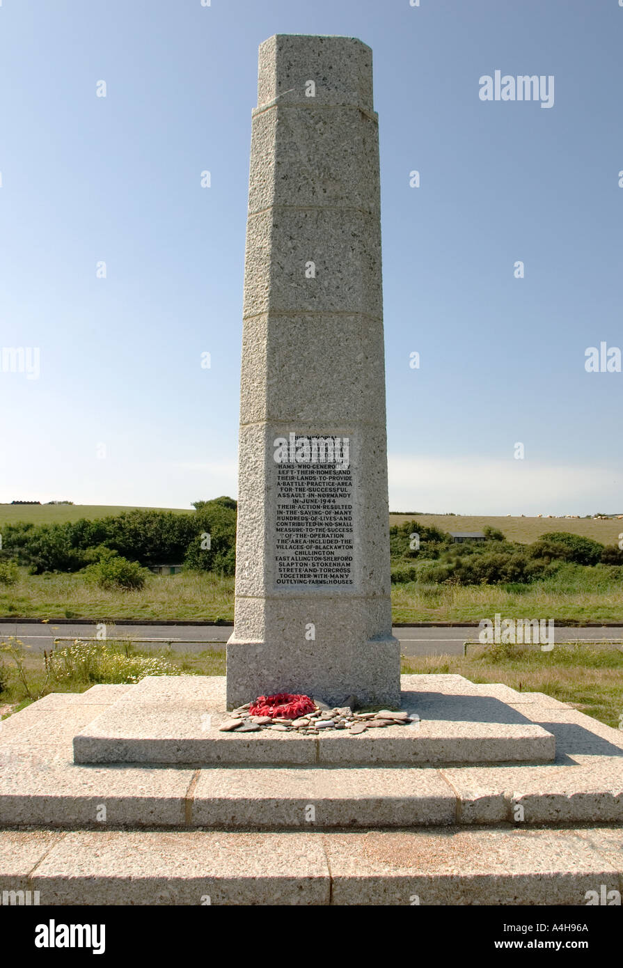 Guerra Mondiale 2 Memorial Slapton Sands Devon England CREDIT LIGHTWORKS ALAMY MEDIA Foto Stock