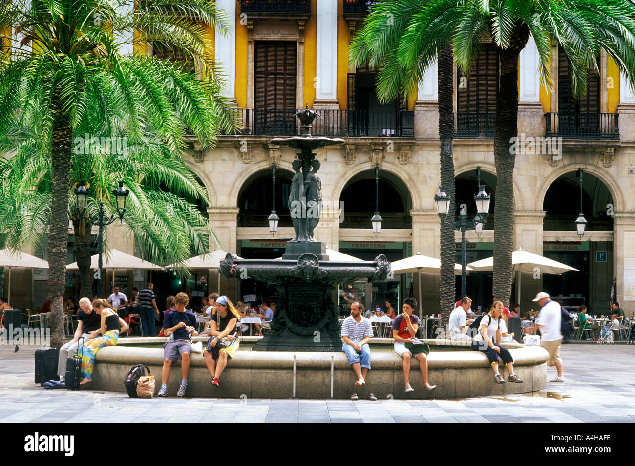 PLAZA REAL BARCELLONA SPAGNA Foto Stock