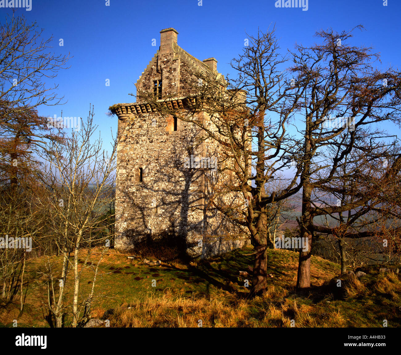 Il castello di Fatlips, Minto dirupi, Scottish Borders Foto Stock
