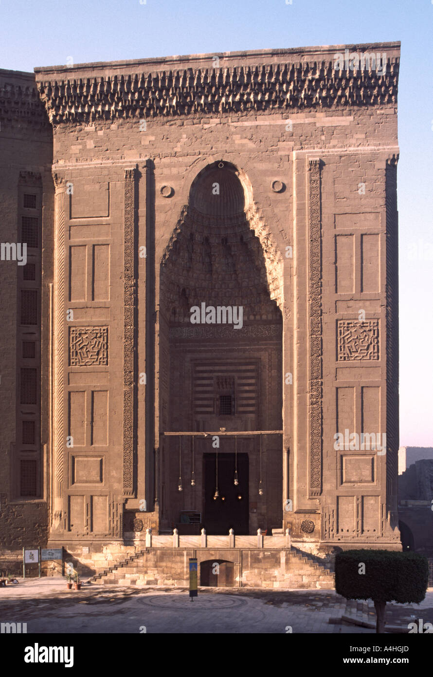Sultan Hasan complessa, portale di ingresso, Il Cairo, Egitto Foto Stock